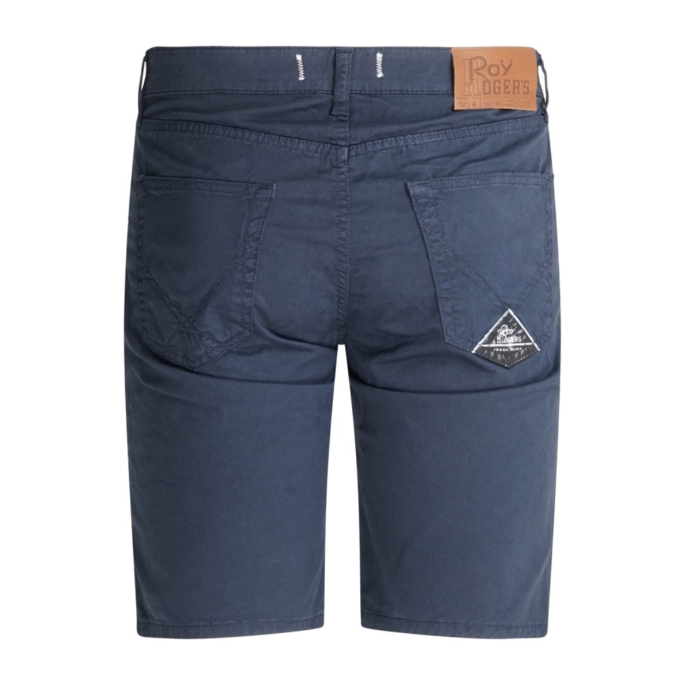 Roy Roger's - Bermuda blu 529 Gabardina cinque tasche slim fit per uomo |