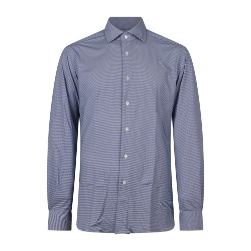 Xacus - Camicia bianca a fantasia in tessuto tecnico tailor fit per uomo |