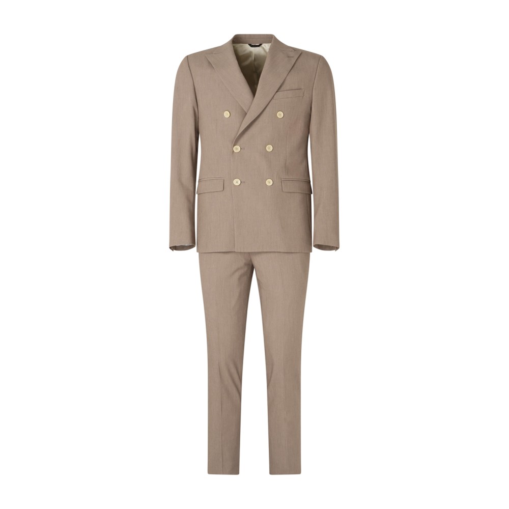 Havana & Co - Abito beige doppiopetto con rever a lancia per uomo | h5380 t6022