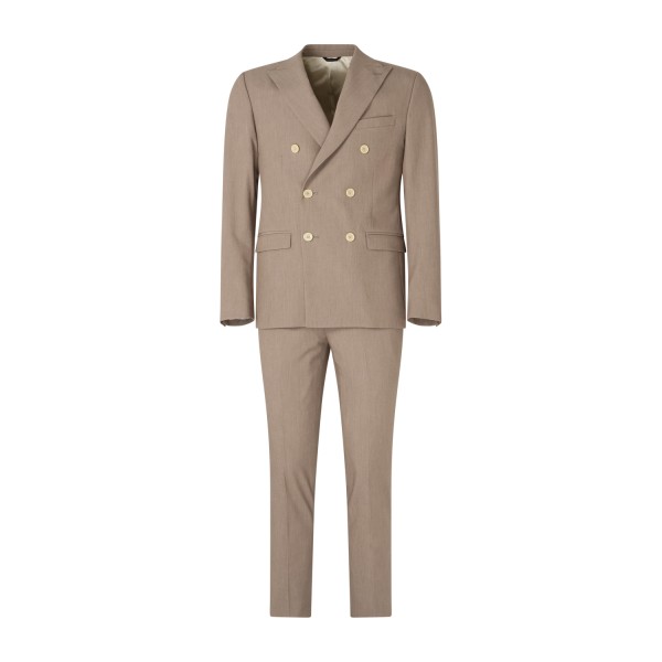 Havana & Co - Abito beige doppiopetto con rever a lancia per uomo | h5380 t6022