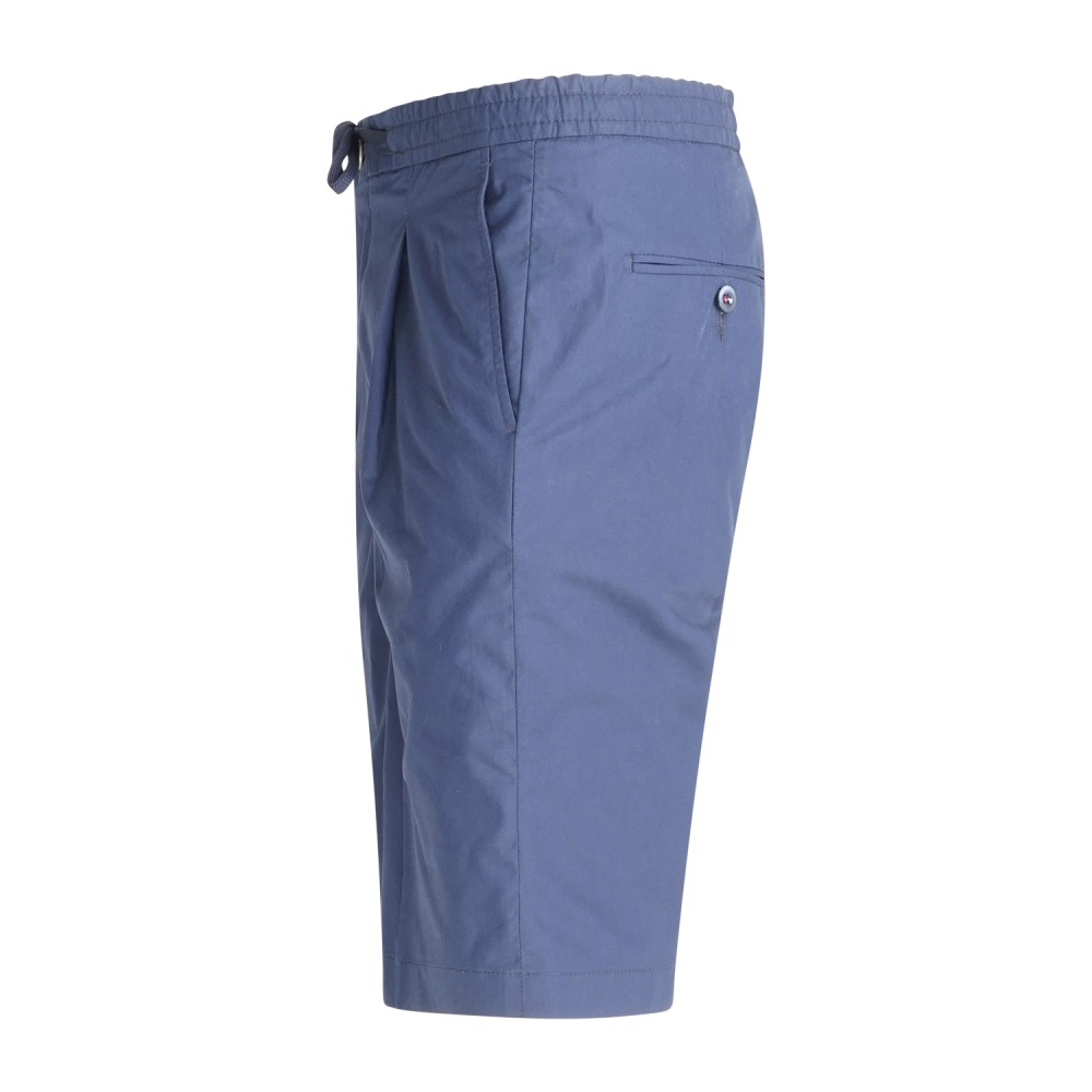 Barbati - Bermuda blu con elastico in vita e laccetti in cotone per uomo |
