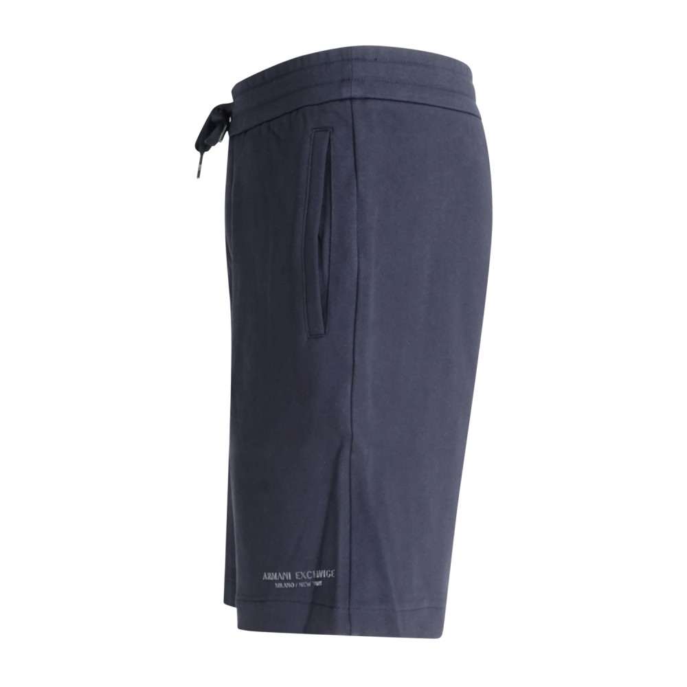 Armani Exchange - Bermuda blu con vita elasticizzata e coulisse per uomo |
