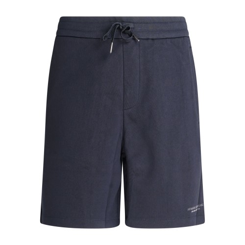 Armani Exchange - Bermuda blu con vita elasticizzata e coulisse per uomo |