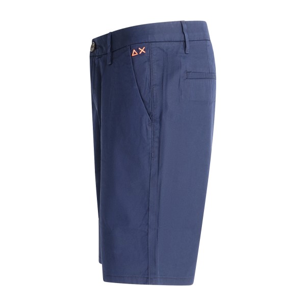 Sun68 - Bermuda blu in cotone con logo ricamato per uomo | b36121 07navy blue
