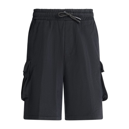 Richmond X - Bermuda cargo nera Fleece Pyra cricamo logo sulla tasca per uomo |