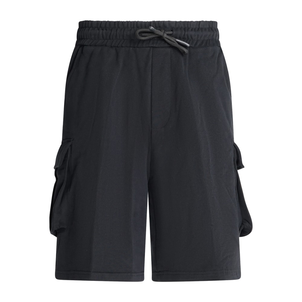 Richmond X - Bermuda cargo nera Fleece Pyra cricamo logo sulla tasca per uomo |