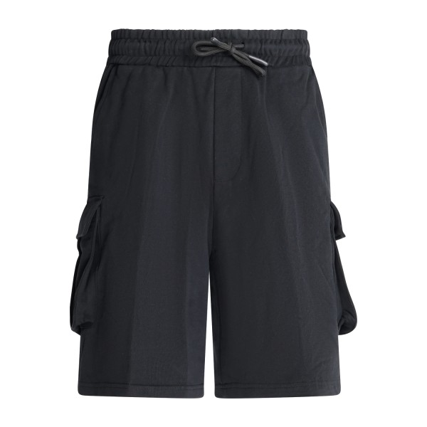 Richmond X - Bermuda cargo nera Fleece Pyra cricamo logo sulla tasca per uomo |