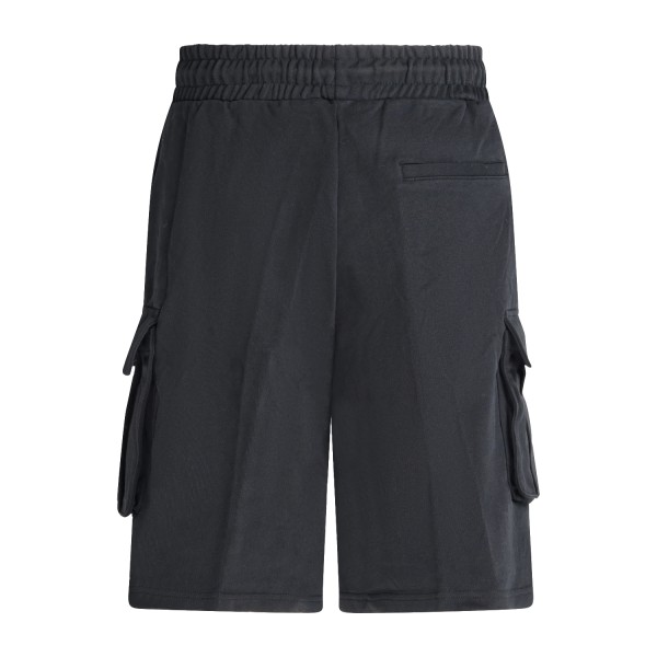 Richmond X - Bermuda cargo nera Fleece Pyra cricamo logo sulla tasca per uomo |