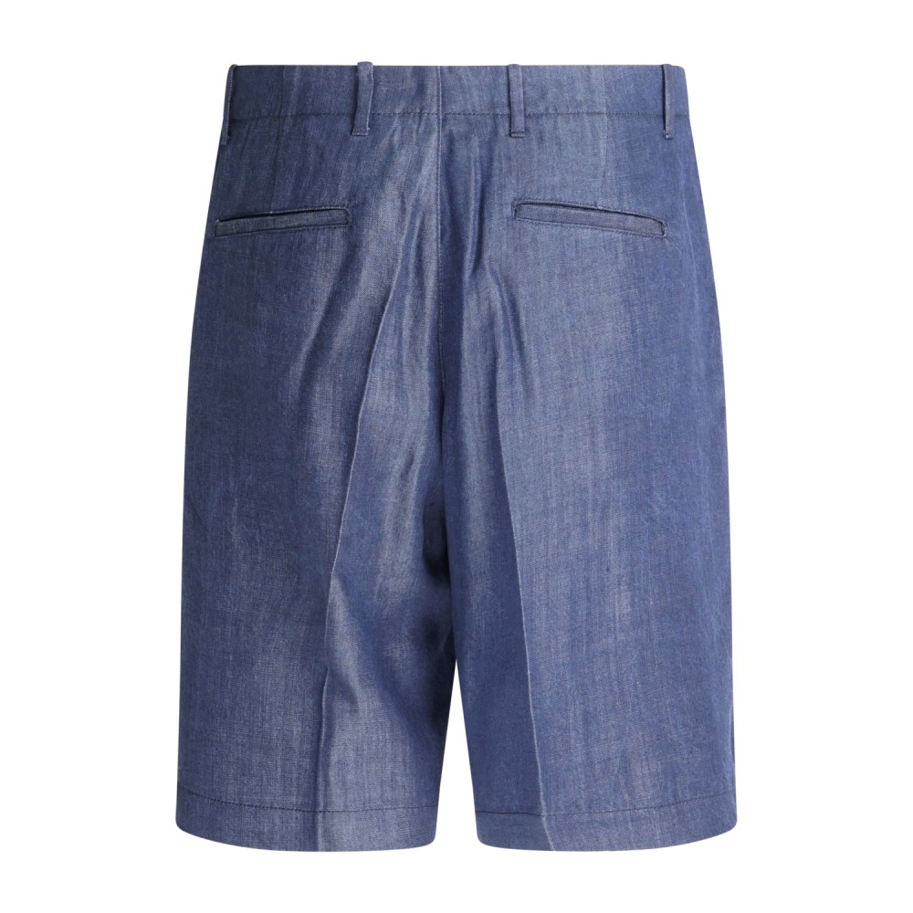 I'm Brian - Bermuda denim con pince sul fronte per uomo | be3711 denim scuro