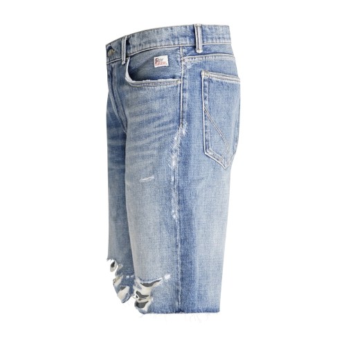 Roy Roger's - Bermuda denim Re-Search 5 tasche con rotture per uomo | 2
