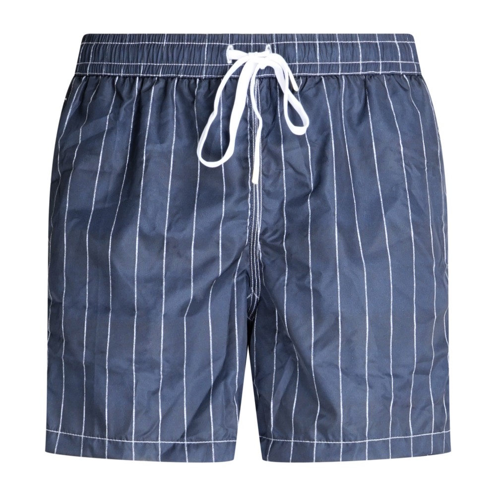 Gran Sasso - Bermuda mare blu a fantasia righe con elastico in vita per uomo |