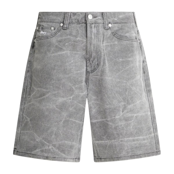 Obey - Bermuda nera Bigwig 5 tasche baggy fit per uomo | 172100107 bwa