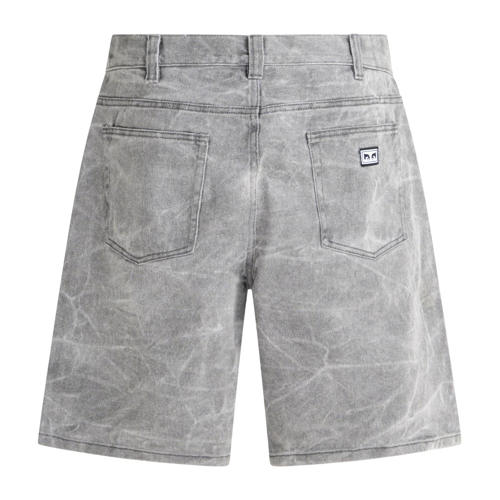Obey - Bermuda nera Bigwig 5 tasche baggy fit per uomo | 172100107 bwa