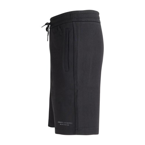 Armani Exchange - Bermuda nera con vita elasticizzata e coulisse per uomo | 2