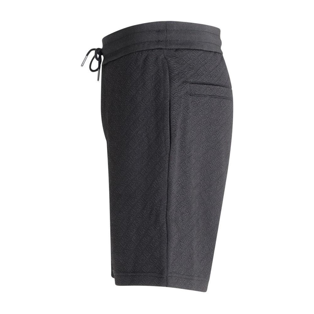 Armani Exchange - Bermuda nera con vita elasticizzata e coulisse in tessuto