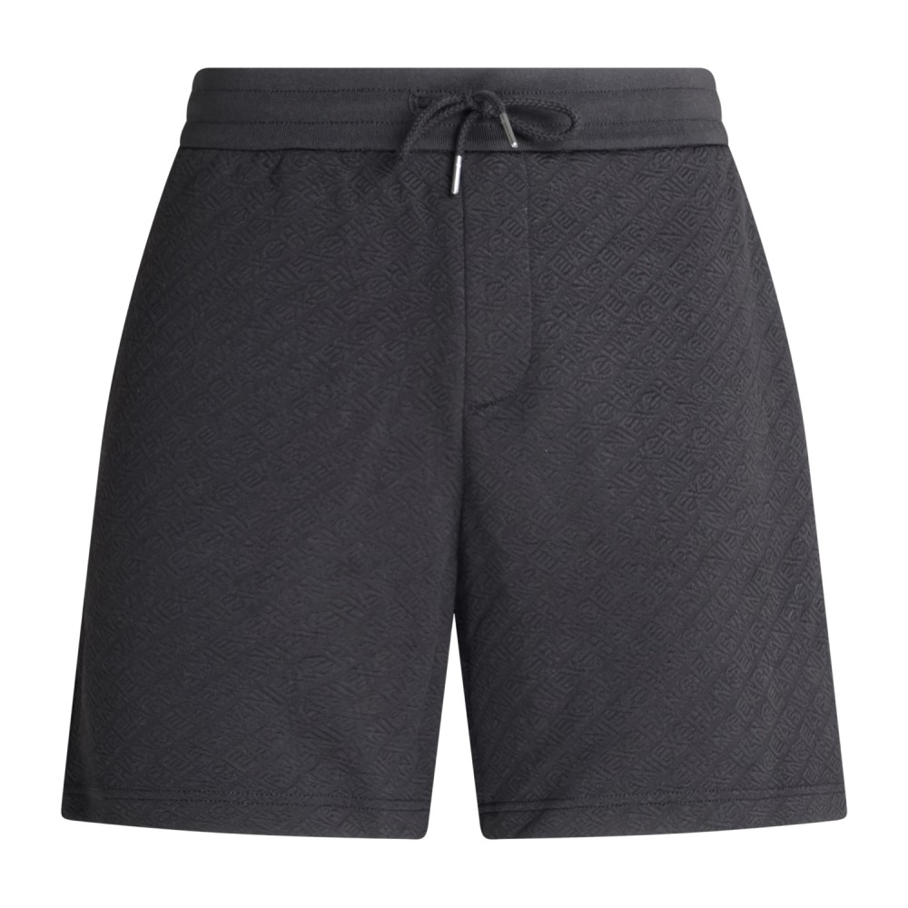 Armani Exchange - Bermuda nera con vita elasticizzata e coulisse in tessuto