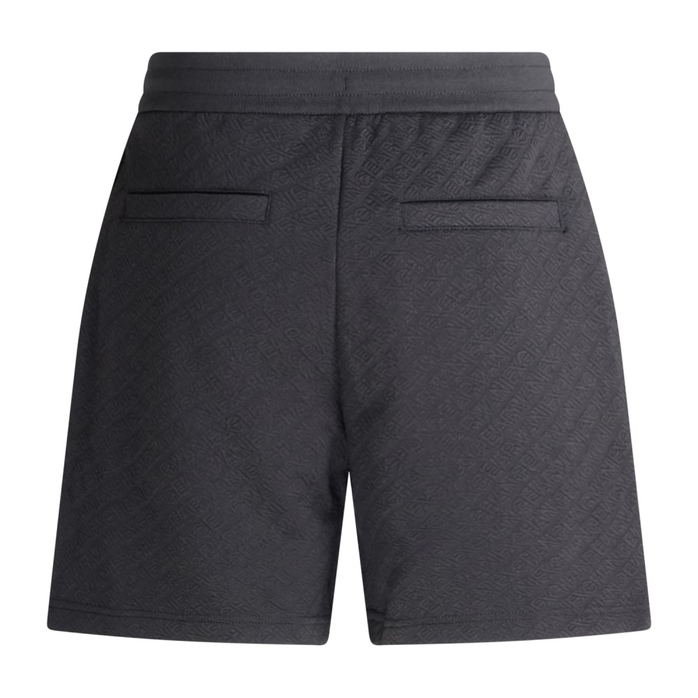 Armani Exchange - Bermuda nera con vita elasticizzata e coulisse in tessuto