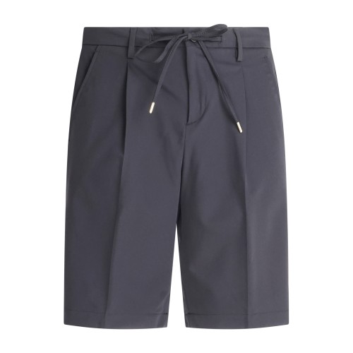 Briglia 1949 - Bermuda nera Olbiap con elastico in vita e laccetti in tessuto
