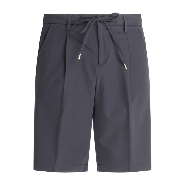 Briglia 1949 - Bermuda nera Olbiap con elastico in vita e laccetti in tessuto