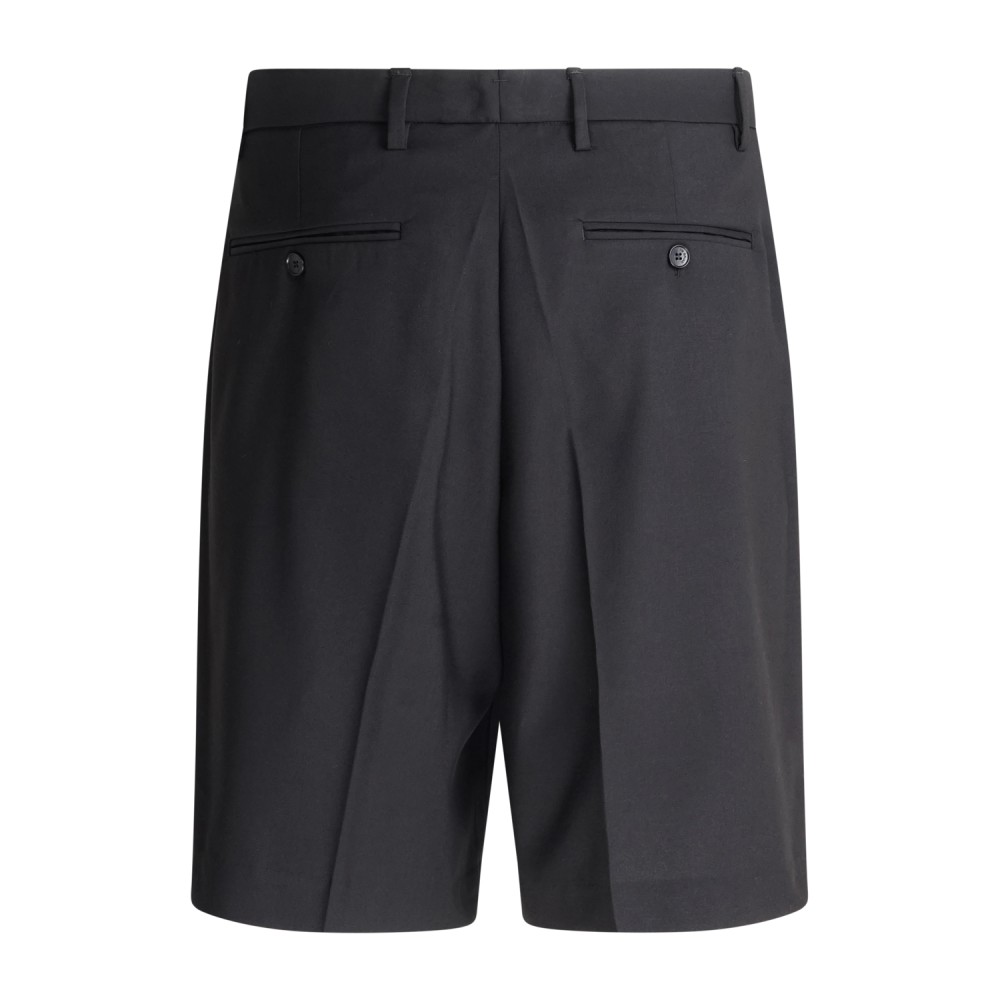 I'm Brian - Bermuda nera tasca a filo con pince sul fronte over fit per uomo |