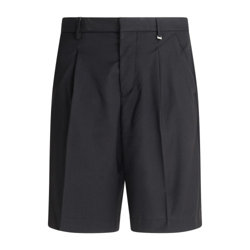 I'm Brian - Bermuda nera tasca a filo con pince sul fronte over fit per uomo |