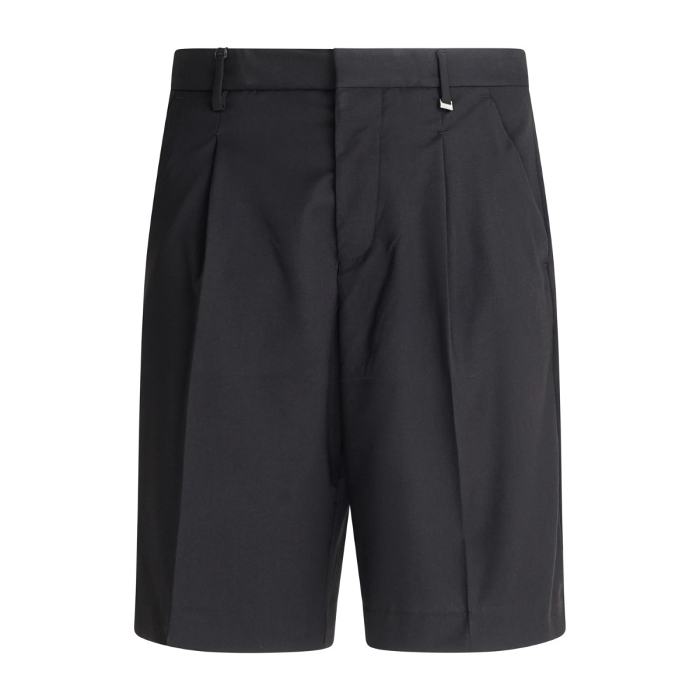 I'm Brian - Bermuda nera tasca a filo con pince sul fronte over fit per uomo |