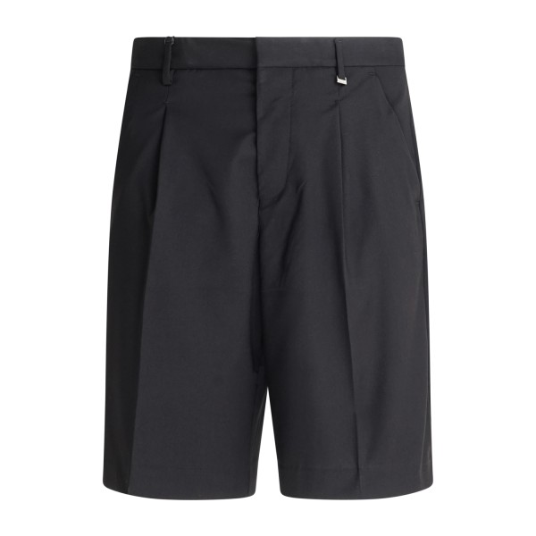 I'm Brian - Bermuda nera tasca a filo con pince sul fronte over fit per uomo |