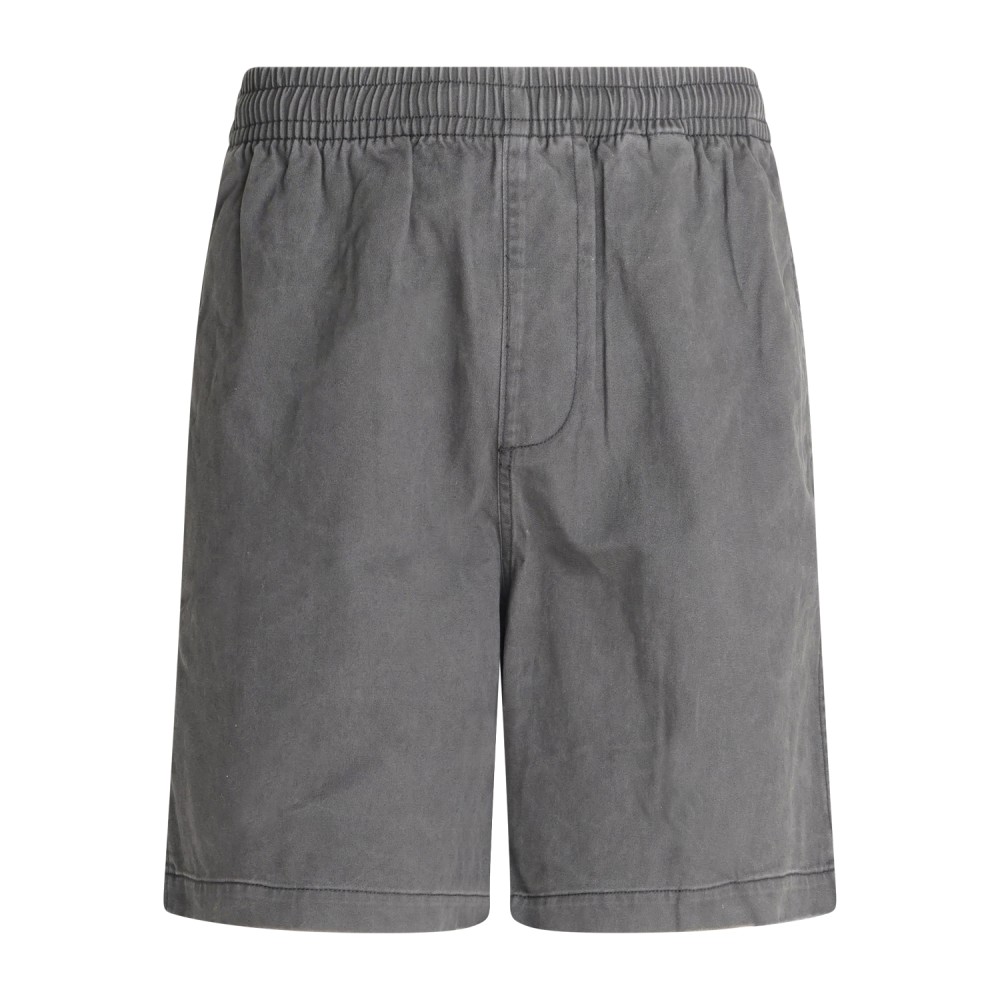 Obey - Bermuda nero Theo Easy in cotone con vita elasticizzata regular fit per