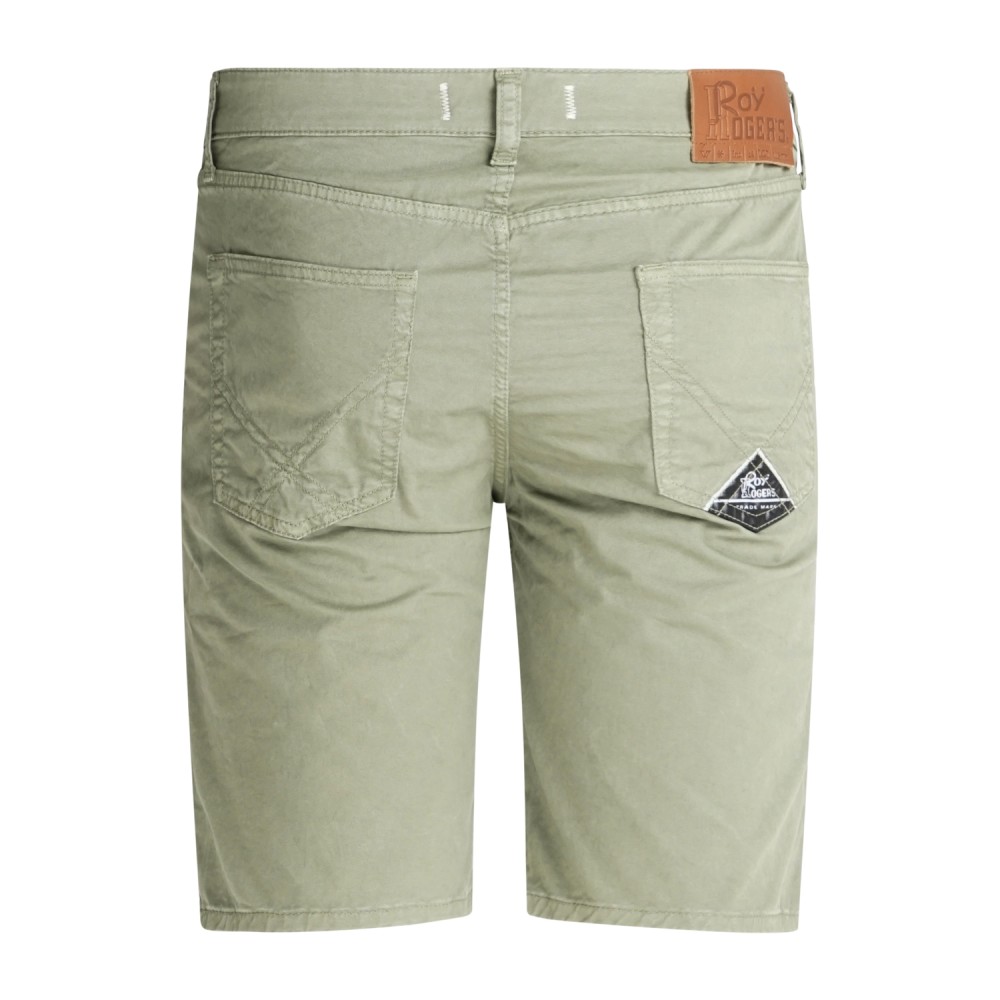 Roy Roger's - Bermuda verde 529 Gabardina cinque tasche slim fit per uomo |