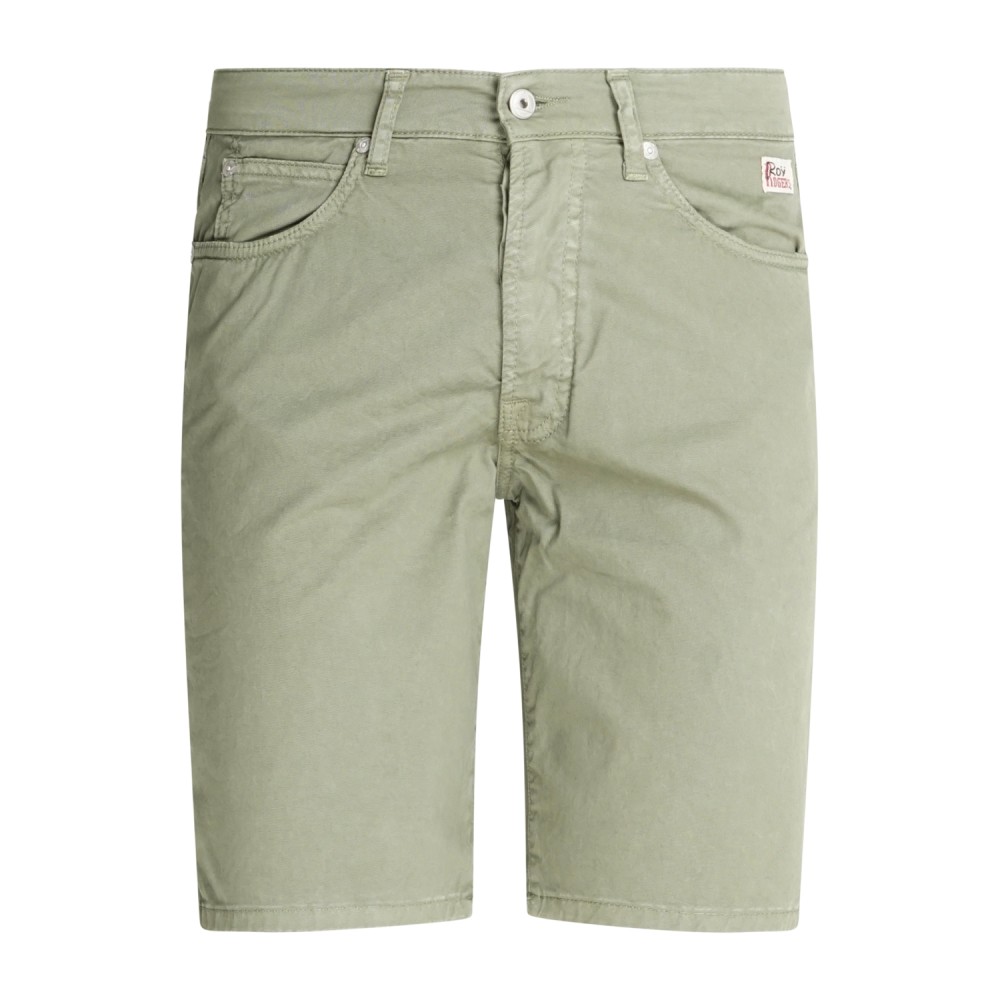 Roy Roger's - Bermuda verde 529 Gabardina cinque tasche slim fit per uomo |