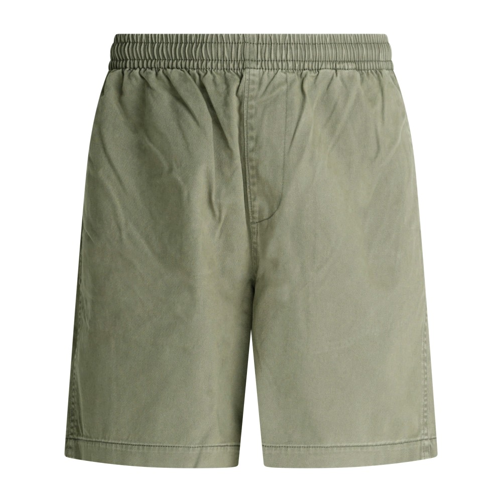 Obey - Bermuda verde Theo Easy in cotone con vita elasticizzata regular fit per