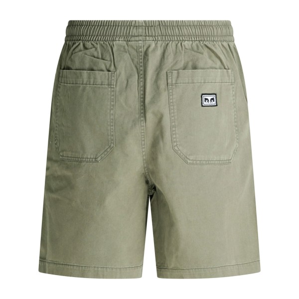 Obey - Bermuda verde Theo Easy in cotone con vita elasticizzata regular fit per