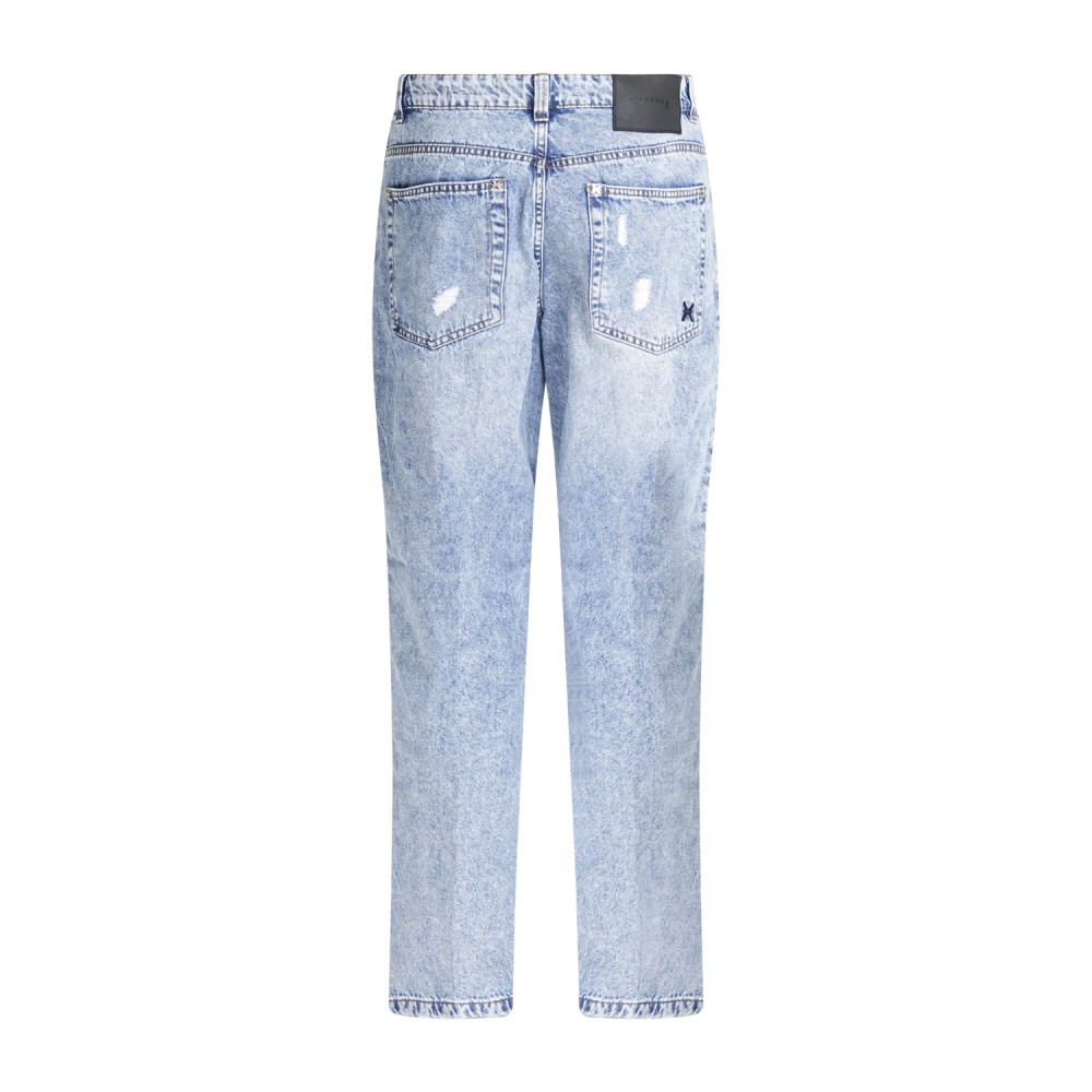 Richmond X - Jeans denim chiaro Sillia 5 tasche con rotture straight fit per