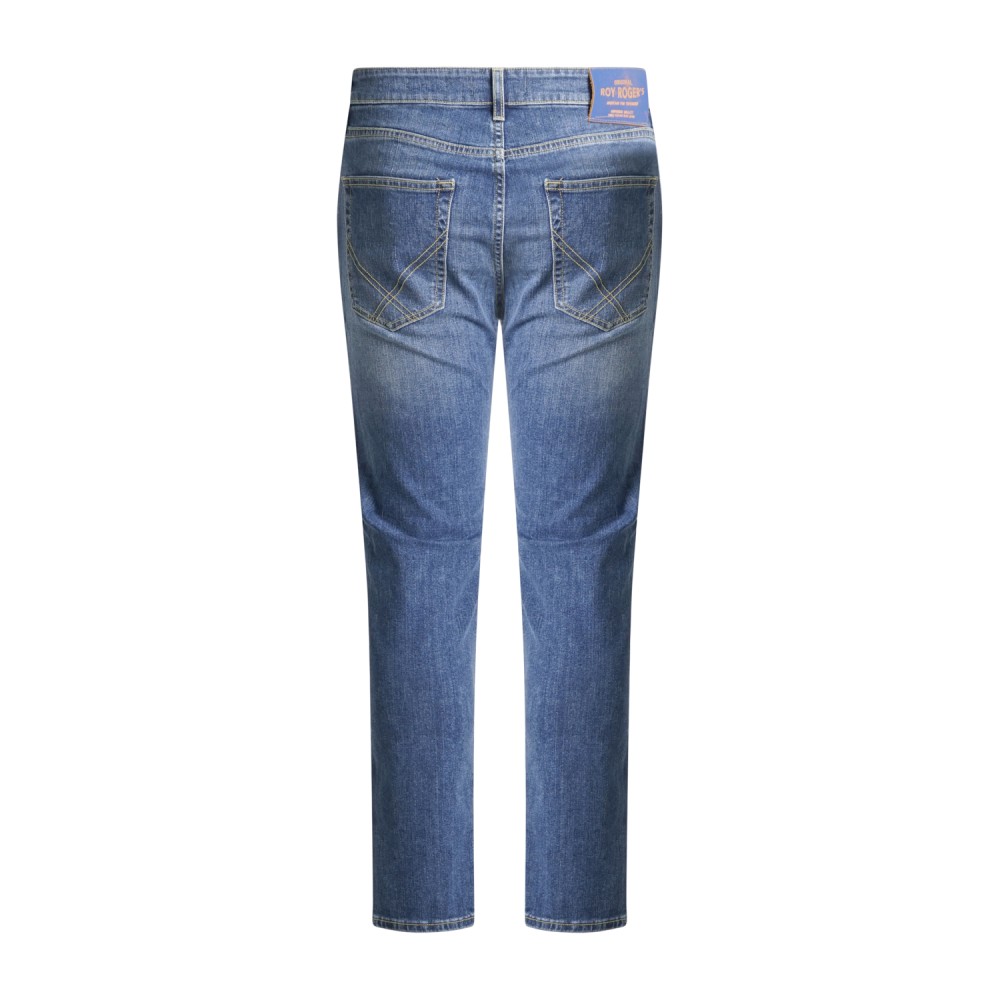 Roy Roger's - Jeans denim medio 517 Travor 5 tasche slim fit per uomo |