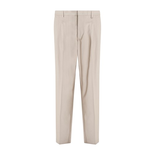 I'm Brian - Pantalone beige doppia pince con fondo palazzo per uomo | pa3680