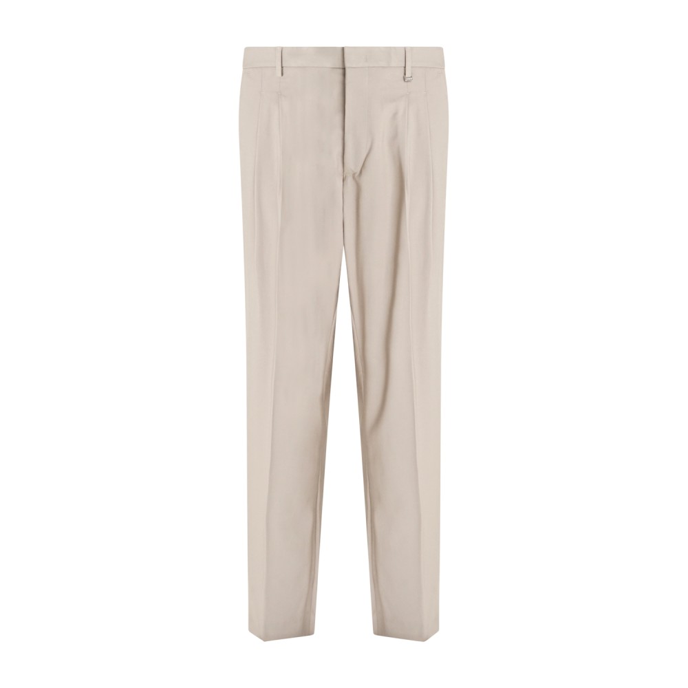 I'm Brian - Pantalone beige doppia pince con fondo palazzo per uomo | pa3680