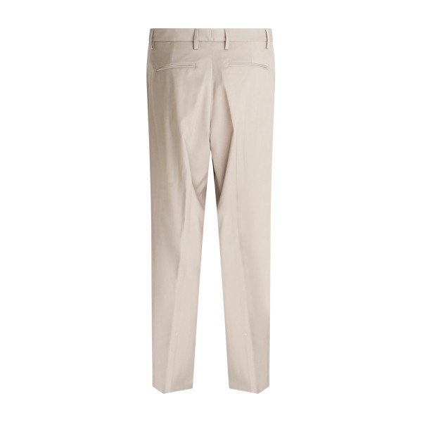 I'm Brian - Pantalone beige doppia pince con fondo palazzo per uomo | pa3680