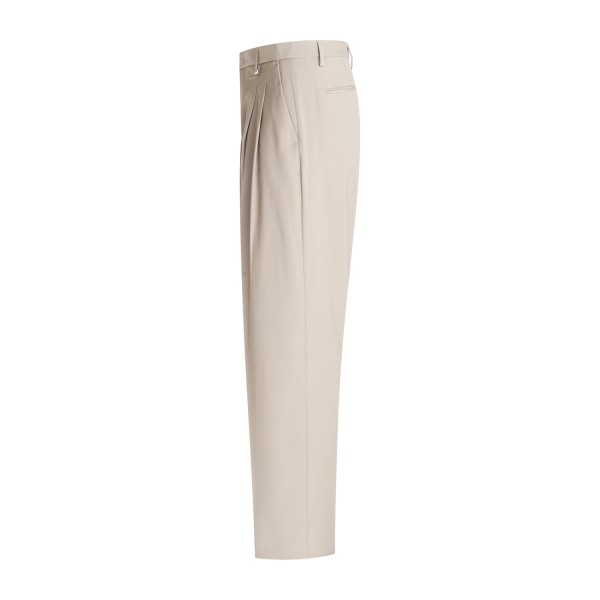 I'm Brian - Pantalone beige doppia pince con fondo palazzo per uomo | pa3680