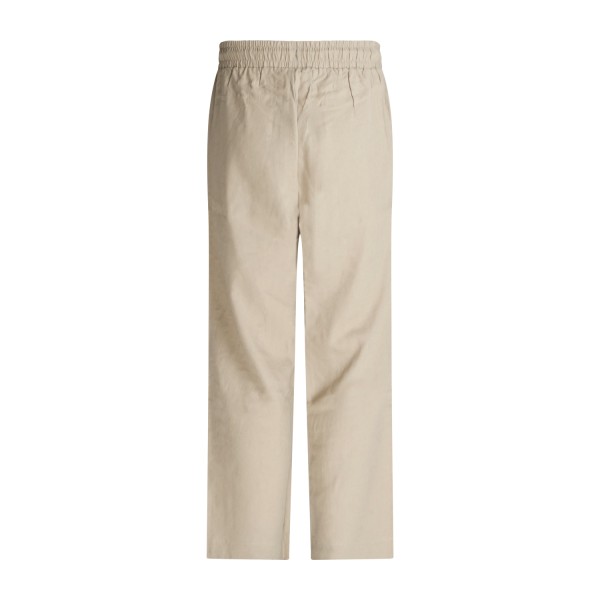 Emporio Armani - Pantalone beige taglio dritto con ricamo logo per uomo |