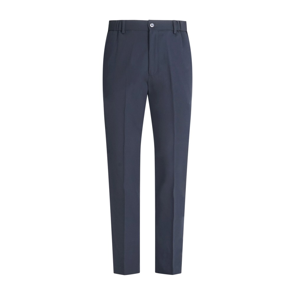 Hamaki-Ho - Pantalone blu tessuto tecnico con elastico in vita e laccetti per