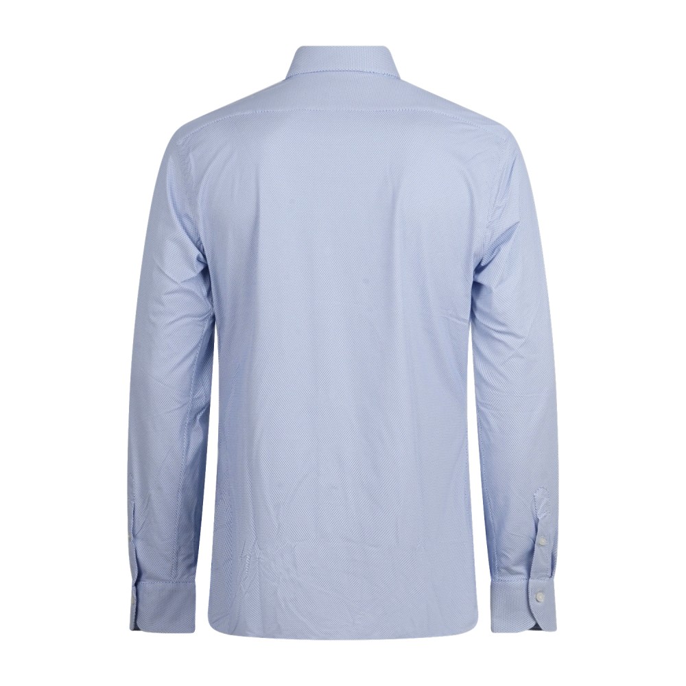 Xacus - Camicia bianca a fantasia in tessuto tecnico tailor fit per uomo |