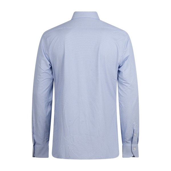 Xacus - Camicia bianca a fantasia in tessuto tecnico tailor fit per uomo |