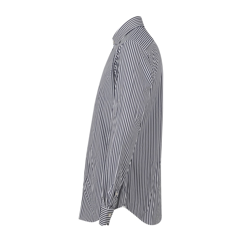 Xacus - Camicia bianca fantasia a righe in tessuto tecnico tailor fit per uomo