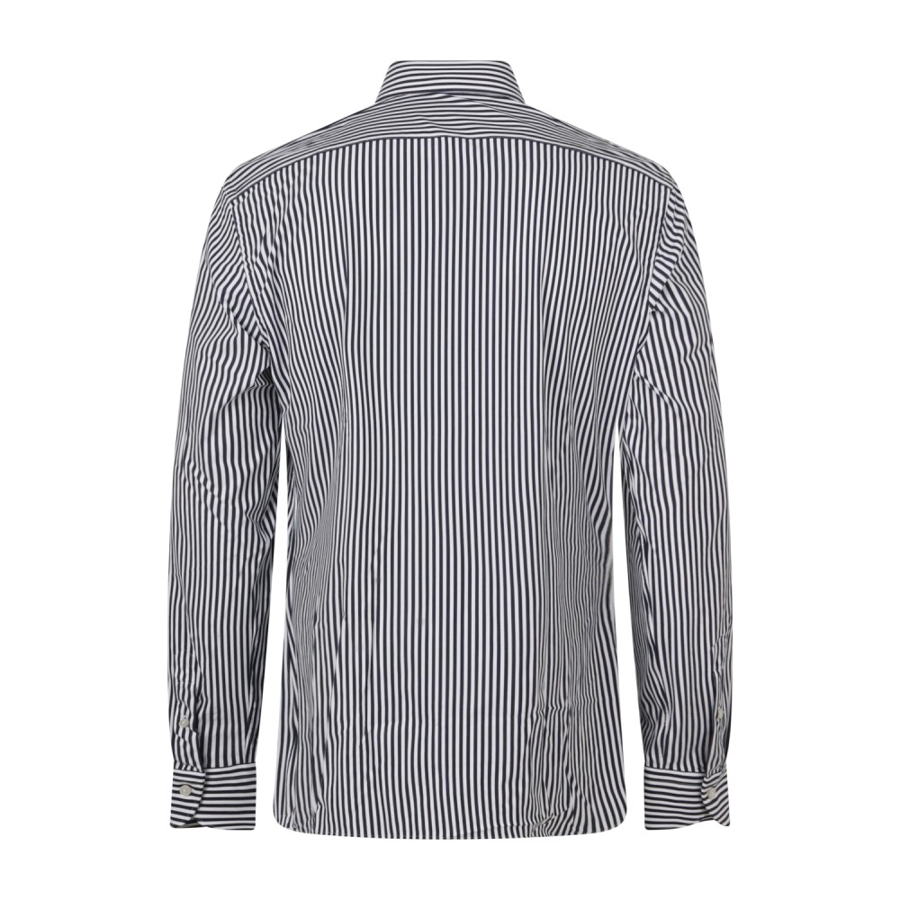 Xacus - Camicia bianca fantasia a righe in tessuto tecnico tailor fit per uomo