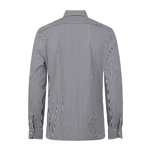 Xacus - Camicia bianca fantasia a righe in tessuto tecnico tailor fit per uomo