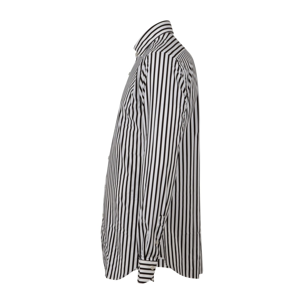 Xacus - Camicia bianca rigata marrone in tessuto tecnico evolution fit per uomo
