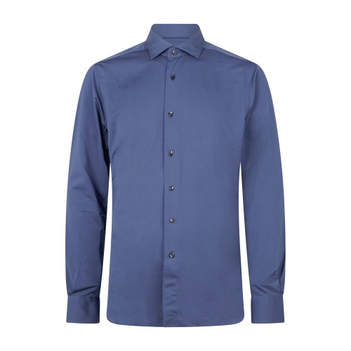 Xacus - Camicia blu chiaro in tessuto tecnico tailor fit per uomo | act558ml