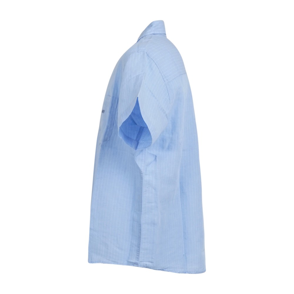 Obey - Camicia celeste Barry maniche corte a righe per uomo | 181210470 sky