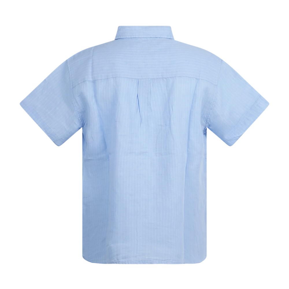 Obey - Camicia celeste Barry maniche corte a righe per uomo | 181210470 sky