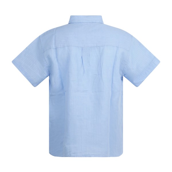 Obey - Camicia celeste Barry maniche corte a righe per uomo | 181210470 sky
